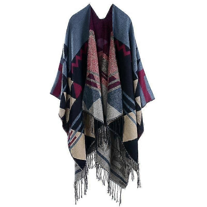 Women’S Printed Shawl Wrap Fashionable Open Front Poncho Cape | Fruugo SG