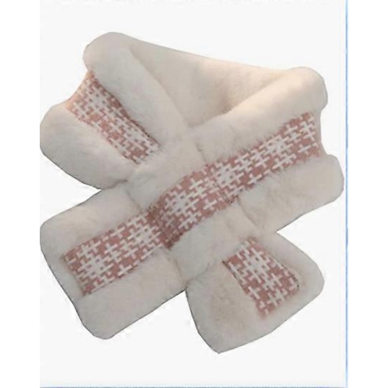 Women’s Winter Faux Fur Scarf Scarf Plush Faux Fur Scarf Check Neck Knit Scarf Pink | Fruugo SG