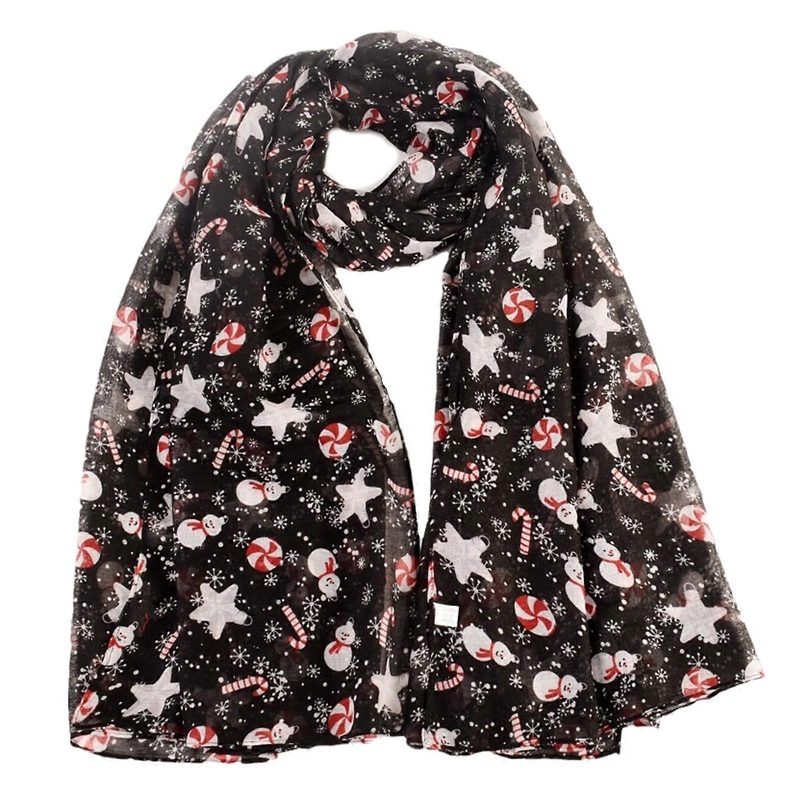 Christmas Scarf Printed Balinese Scarf Voile Scarf Tudung Hijab Muslim Fashion Hijab Women Headscarf Voile Scarf Shawl  white star on black | Fruugo SG