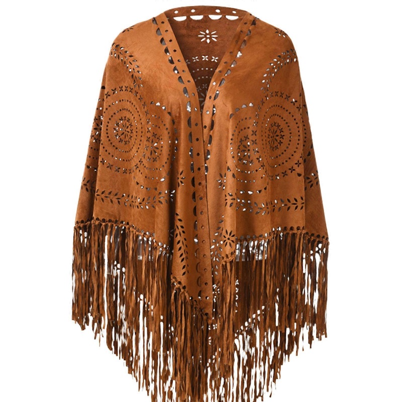 Elegant Tasseled Warm Poncho Shawl Wrap for Women Soft Warm Cape Stylish Oversized Scarf Wrap Poncho  brown | Fruugo SG