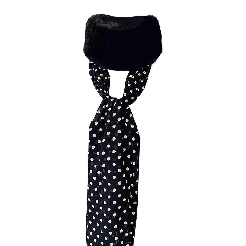 Fashion Leopard Print Ribbon Patchwork for Women Furry Plush Collar Scarf Neck Warmer Girl Elegant Long Silk Neckerchief  Black | Fruugo SG