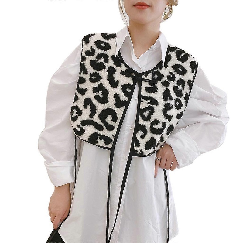 Female Leopard Pattern Sleeveless Back Crop for Tank Tops Vest Dress Accessory Clothes Open-Front Vintage Style for Matc  White | Fruugo SG