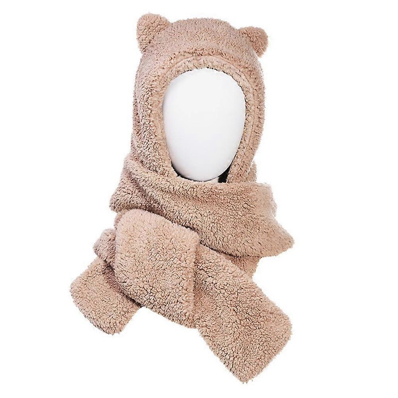 Girls hooded scarf with pocket hat scarf glove suit | Fruugo SG