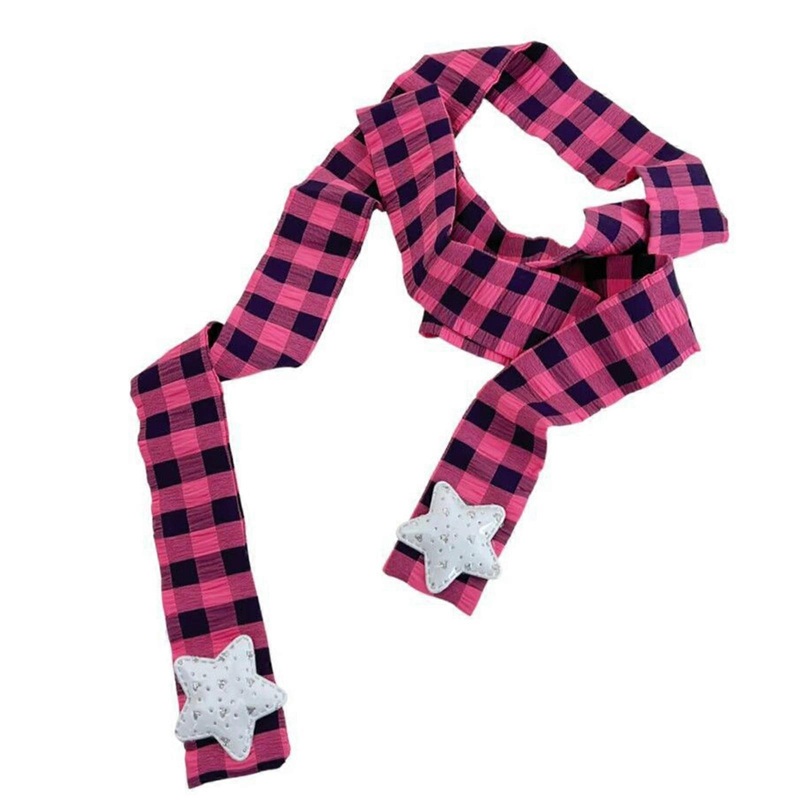 Women Checkered Scarf Star Belt for Casual Wear Party Photo Props Date Night 2000s Clothing Accessories  Red | Fruugo SG
