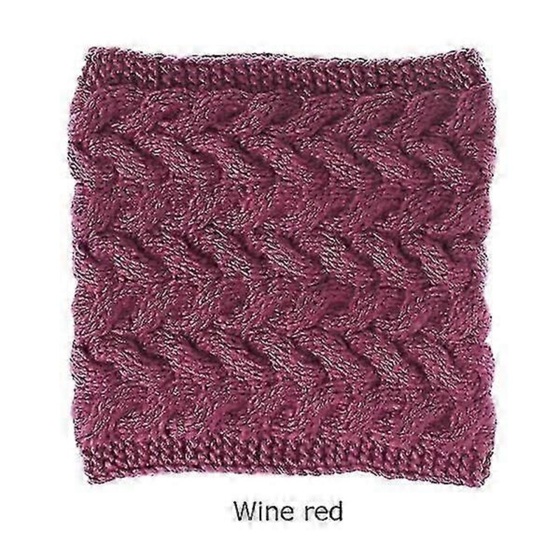 Women’s Knitted Wool Scarf Winter Warm Collar Fashion Wine Red | Fruugo SG