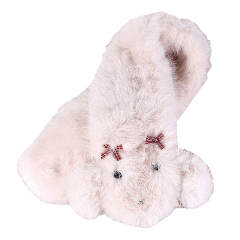 Women Scarf Furred Small Warm Collar Furry Neck Warmer Neckerchief Collar Autumn Winter Neck Scarf White  Beige | Fruugo SG