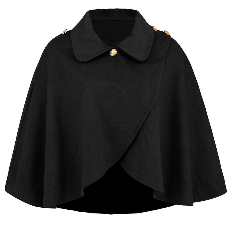Womens Lapel Collar Sweater Ponchos Fashion Thick Faux Wool Capes Crosses Front Sweater Wrap Warm Shawls Short Cloak  Black | Fruugo SG