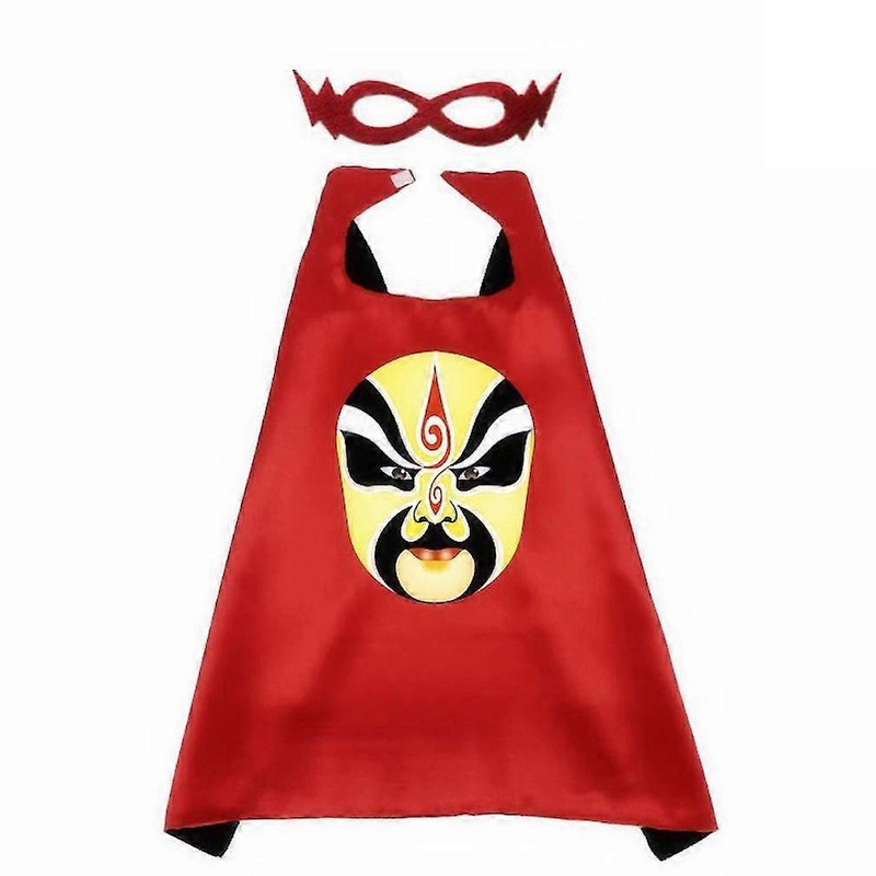 2 Pcs Kids Cosplay Beijing Opera Facial Masks Poncho Set Halloween Cape and Mask Show Costume | Fruugo SG