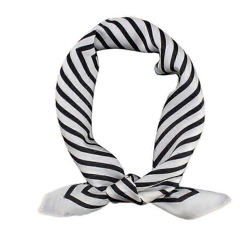 55x55cm Women Vintage Geometric Striped Square Neck Scarf Office Lady Imitation Silk Decorative Neckerchief Bandana Headwrap | Fruugo SG