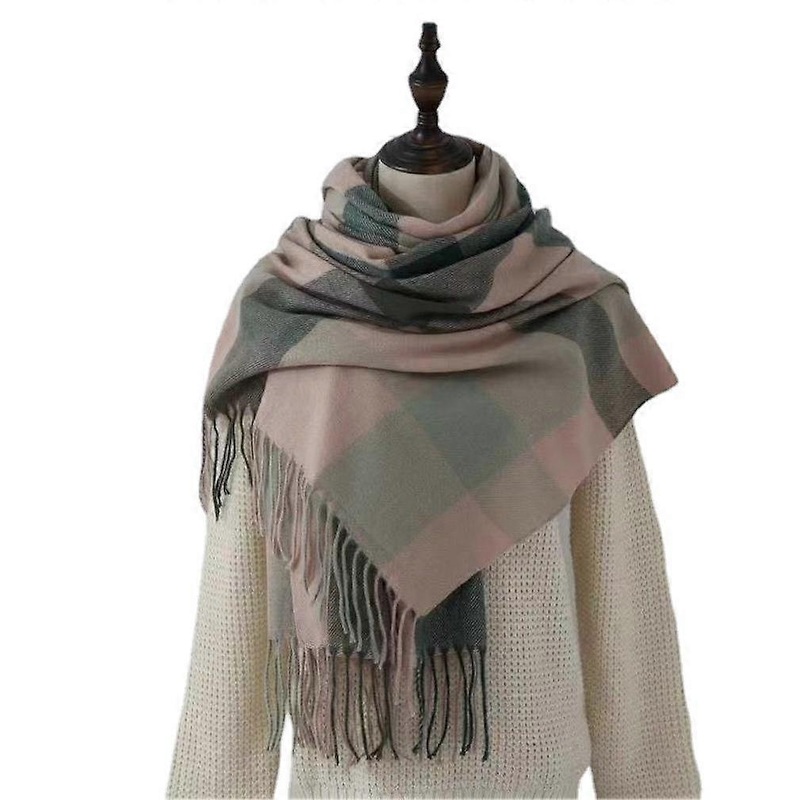 Colorful Plaid Pashmina Scarf Winter Warm Shawl Long Wrap for Students | Fruugo SG