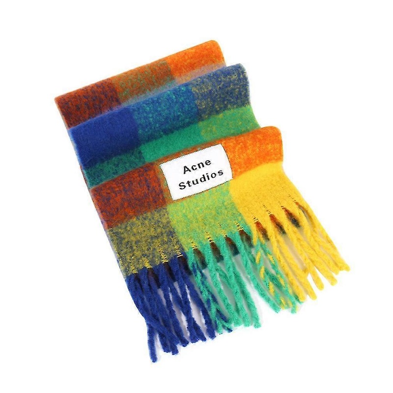 Colorful Plaid Scarf Warm Fringed Shawl Long Wrap for Lady | Fruugo SG