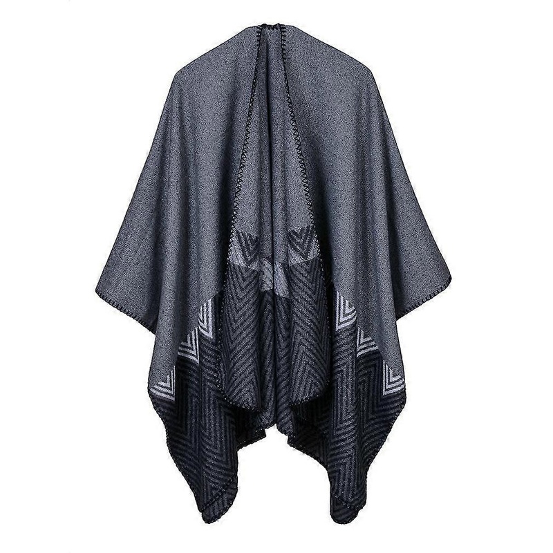 Diamond Shawl Wrap Grey Gradient Winter Poncho Cashmere Feel Cape for Women | Fruugo SG