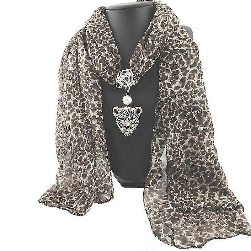 Fashion Brand New Women Long Chiffon Leopard Lady Scarf Necklace Pendant Jewelry Scarf | Fruugo SG