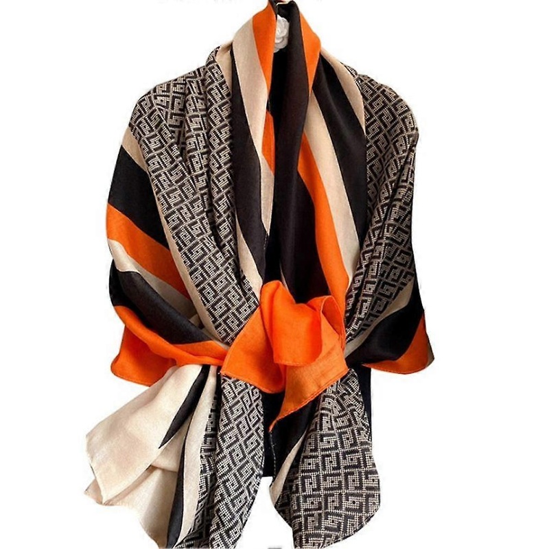 Fashion Scarf Cotton Linen Soft Shawl with Geometric Patten Spring Wrap for Lady | Fruugo SG