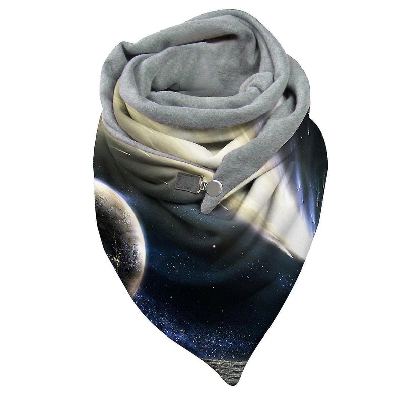 fashion winter women planet print button soft wrap casual warm scarves shawls | Fruugo SG