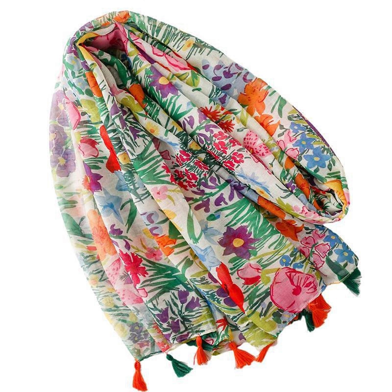 Fringed Floral Scarf Soft Comfortable Floral Collar Thin Scarf Unisex Fashion Accessory Ethnic  Photo Props | Fruugo SG