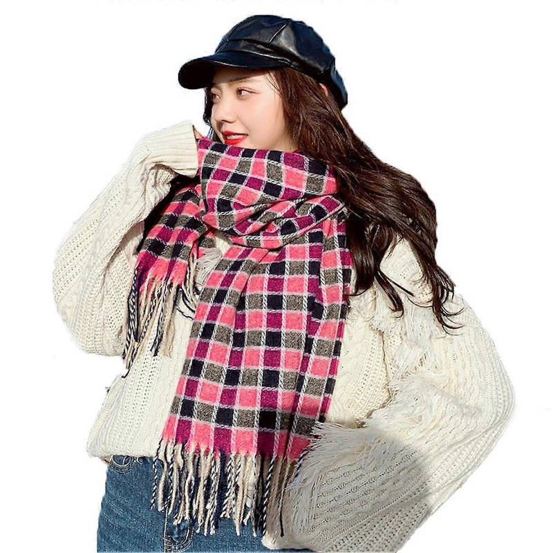 Fringed Hem Shawls and Wraps Plaid Pattern Warm Poncho for Lady | Fruugo SG