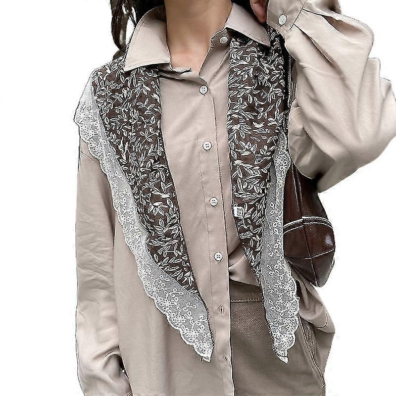 Korean Female Summer Leaf Pattern Wool Knit Neck Guard Fake Collar Pullover | Fruugo SG