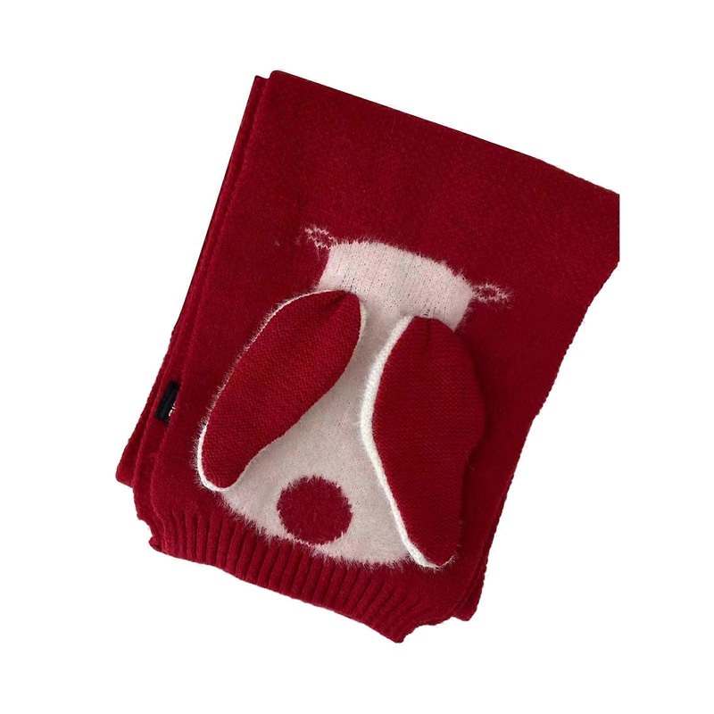 Lady Maillard Styling Scarf with Puppy Ear Y2k Style Girls Decorative Knitted Scarf Fashion Street Casual Neckerchief  Red | Fruugo SG