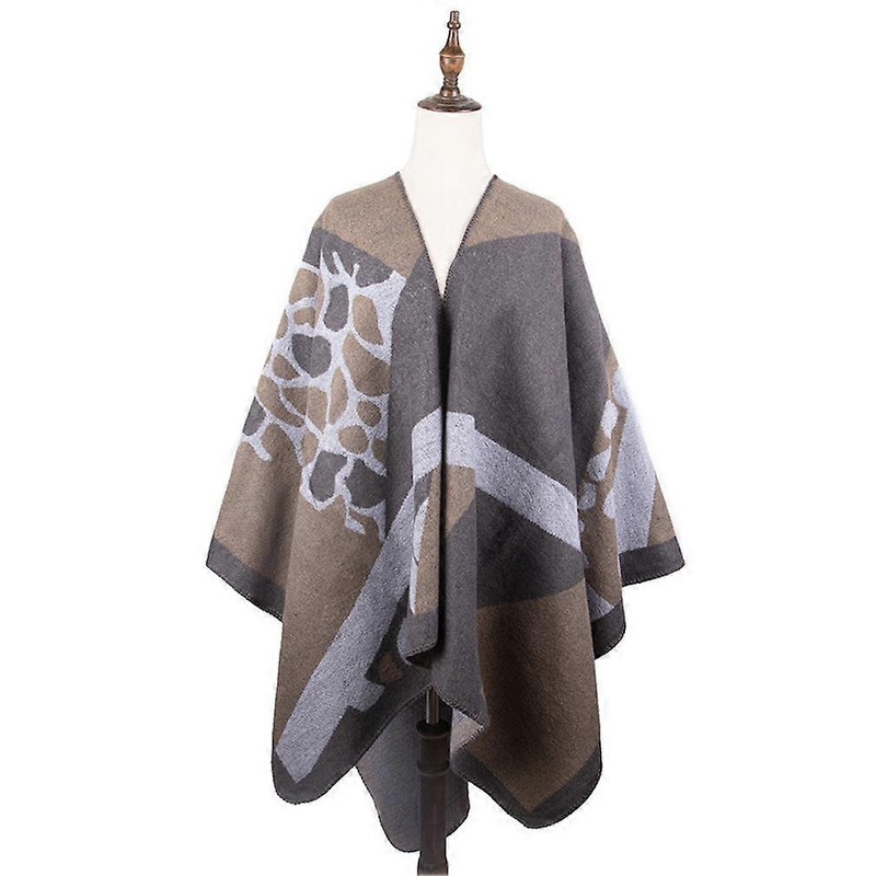 Leopard Print Shawl Scarf Open Front Poncho Winter Cardigant Blanket for Lady | Fruugo SG