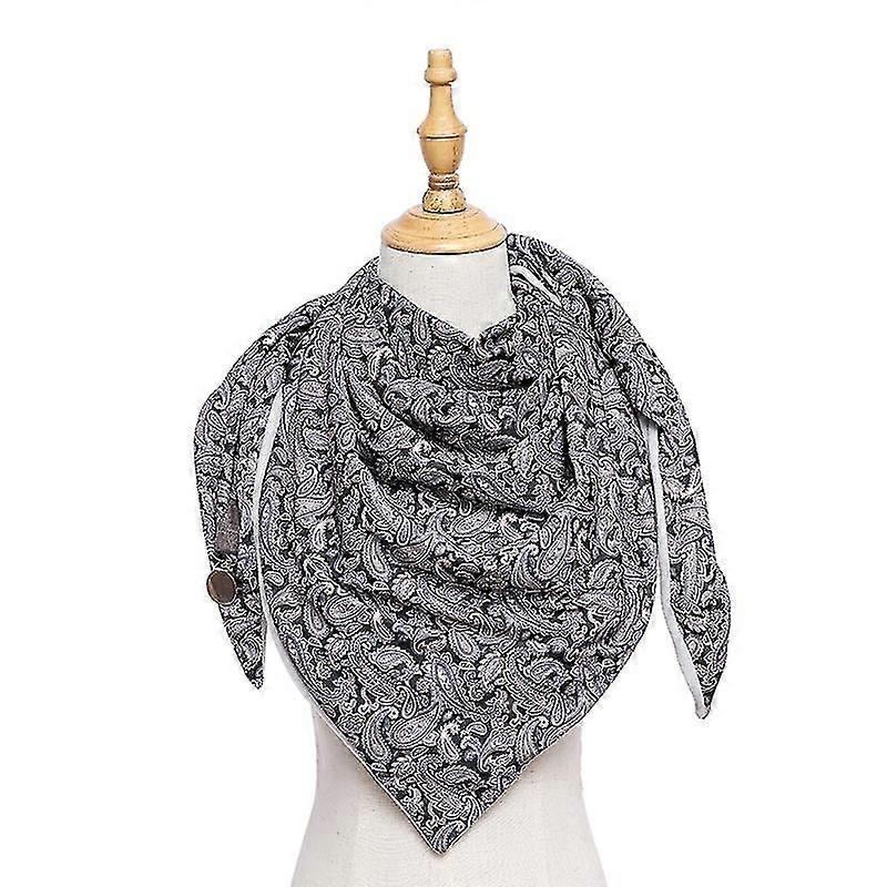 Women Leopard Paisley Floral Print Triangle Scarf With Clip Winter Neck Warmer Snood Thermal Blanket Poncho Shawl Wrap | Fruugo SG