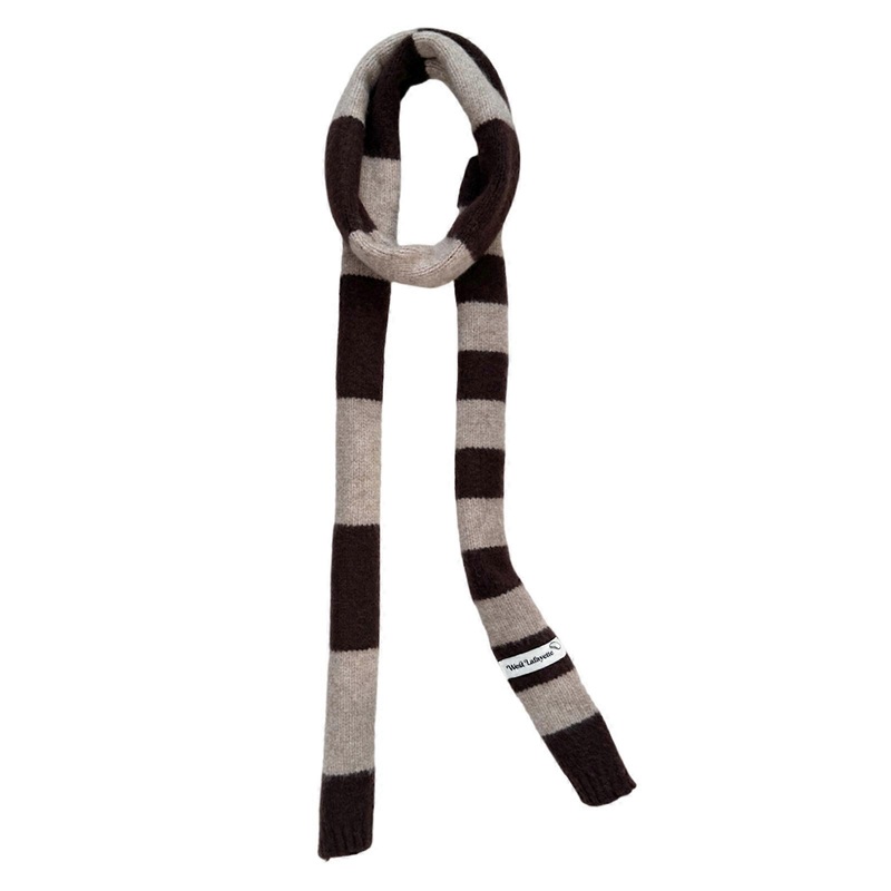 Women’s Fashion Knitted Scarf Light weight Neckerchief Modern Stripe Scarves for Autumn and Winter Wardrobes  Dark coffee milk tea | Fruugo SG
