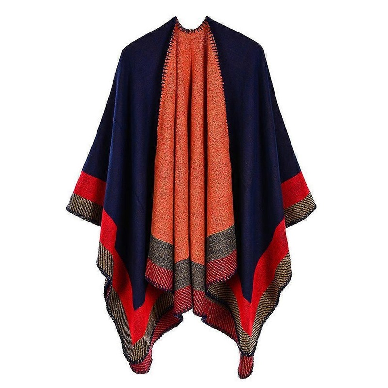 Women’s Jacquard Poncho Blanket Long Shawl Wrap Cardigan Coat Cashmere Feel | Fruugo SG