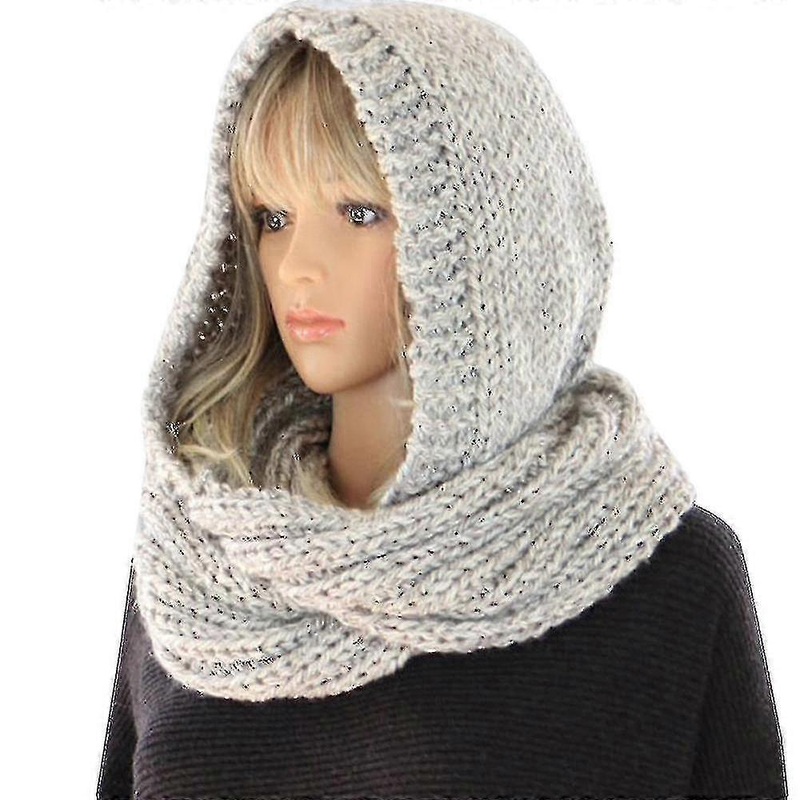 Women’s Soft Knit Wrap Hoop Hooded Scarf Neck Warmth Adult Female | Fruugo SG