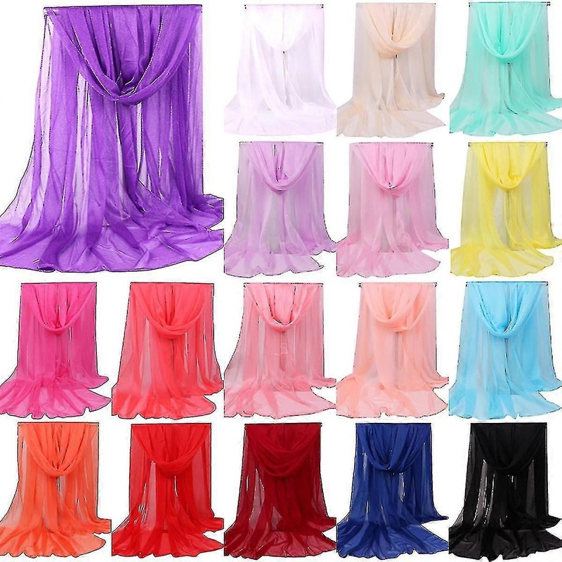 Womens Solid Long Softy Wrap Shawl Chiffon Silk Casual Scarf Scarves Stoles High Quality | Fruugo SG