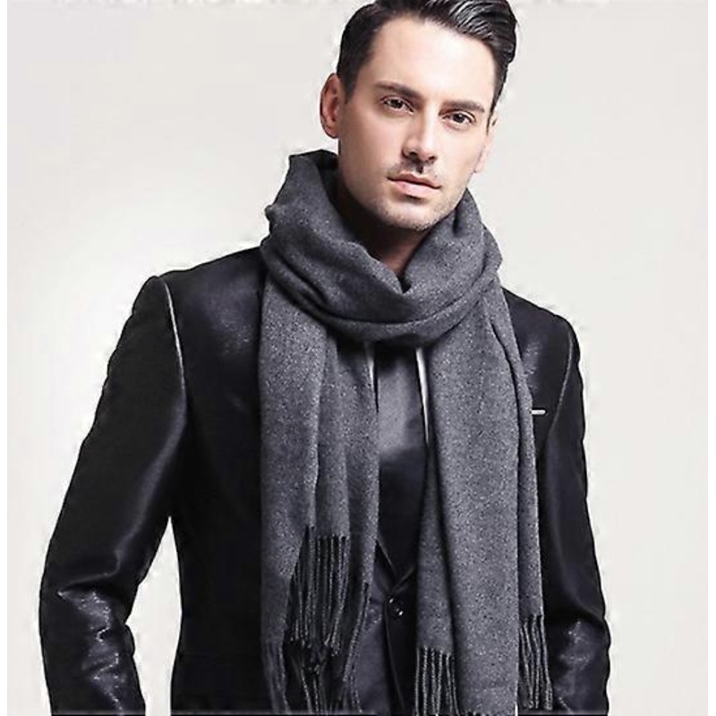 1PCS Dark Gray Imitation Cashmere Neutral Winter Solid Color 190CM*32CM Scarf | Fruugo SG