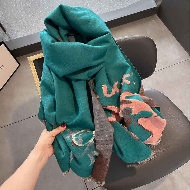 2023 Winter New Artificial Cashmere Scarf F Letter All-matching Long Tassel Shawl Fashion Thickened Scarf | Fruugo SG