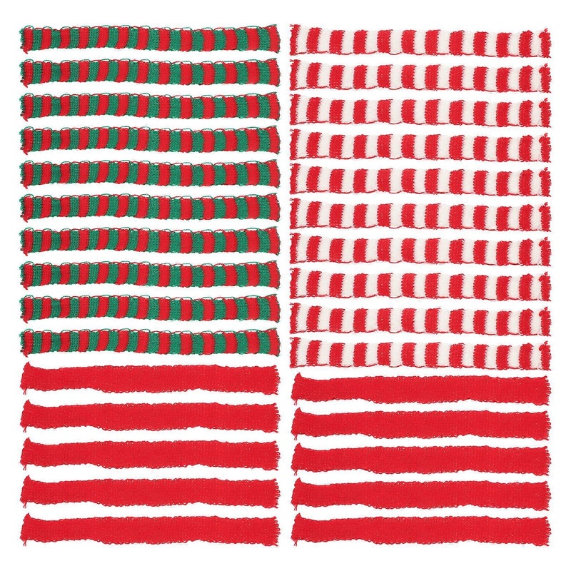 Christmas Scarf Mini Scarf Decoration Dolls Knitted White Red 30Pcs | Fruugo SG