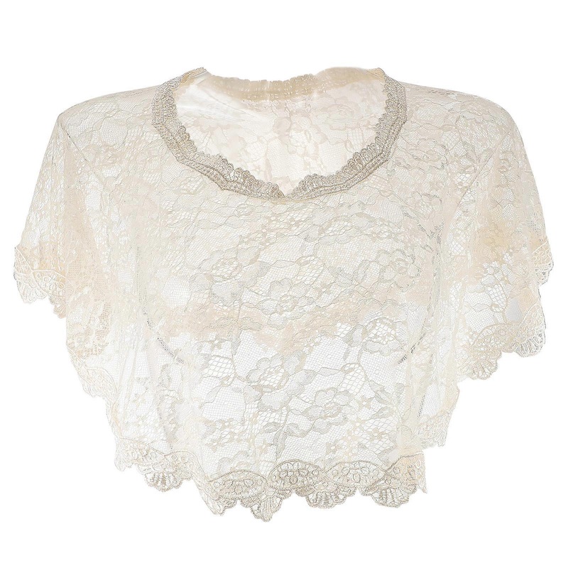 Elegant Wedding Dress Off Shoulder Bridal Lace Shawl Short Cape | Fruugo SG