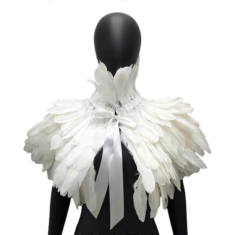 Halloween Feather Cloak Cosplay Party Cape Women Role Play Shawl Unisex Masquerade Party Dress Up Costume Accessories  White | Fruugo SG