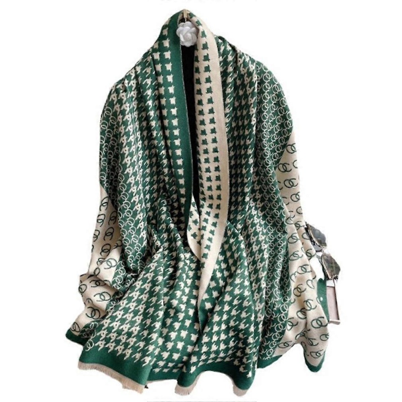 Houndstooth Pashmina Scarf Long Jacquard Shawl Fashion Thicken Warm Wrap for Lady | Fruugo SG
