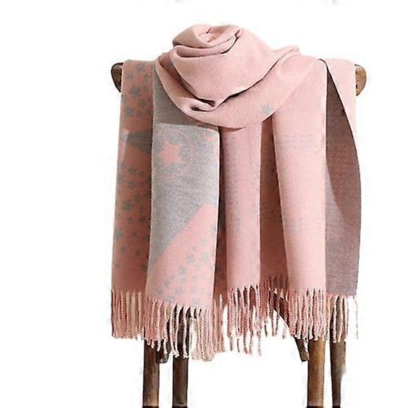 Cashmere Scarf Female Winter Warm Neck Neck Scarf European And Jacquard Double-sided Thickened Tassel Shawl | Fruugo SG