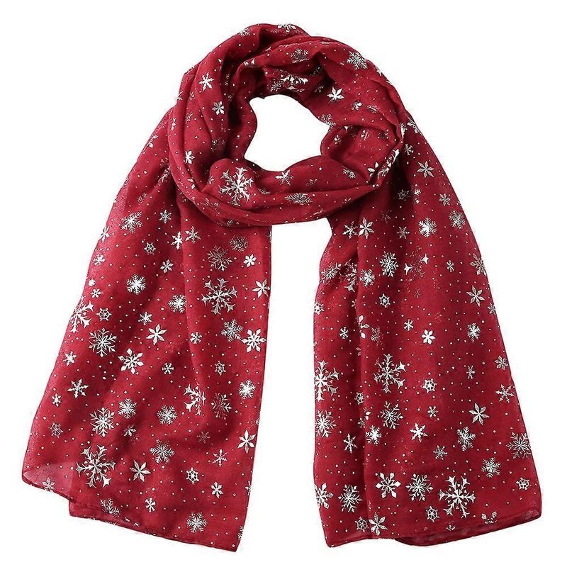 Christmas Snowflake Pattern Scarf Hot Stamping Female Shawl Neck Head Scarf | Fruugo SG