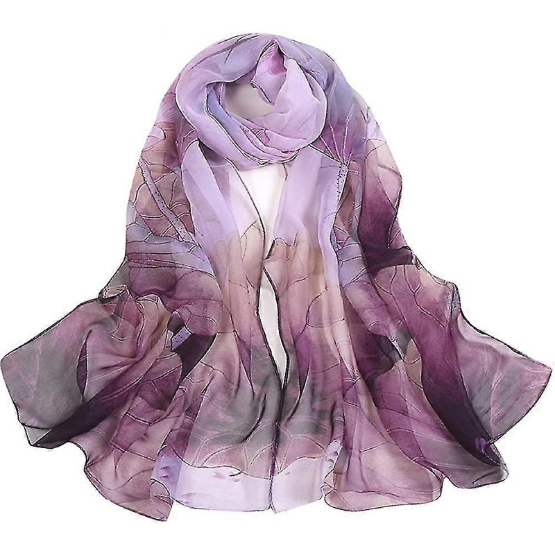 Ladies Shawl Scarf Women’s Fashion Flower Printed Wrap Georgette Colorful | Fruugo SG