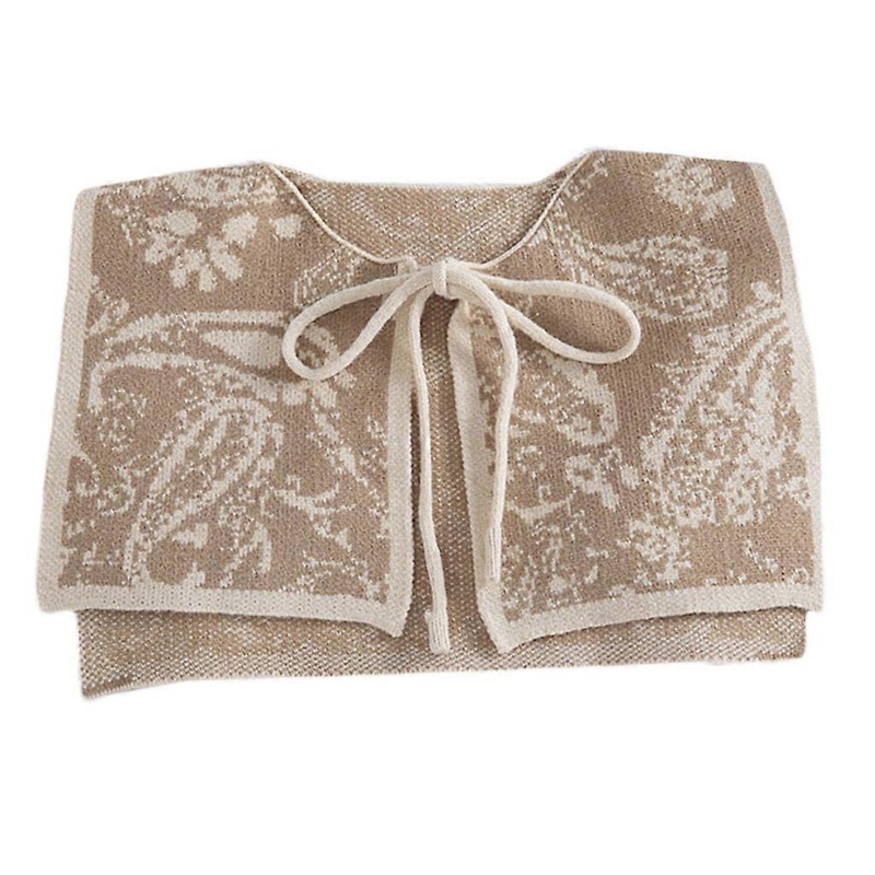 Lapel Shawl Fake Collar for Women Knitted False Collar Shirt Detachable Collars Lapel Shawl Shoulder Wrap Decor  Cashew Khaki | Fruugo SG