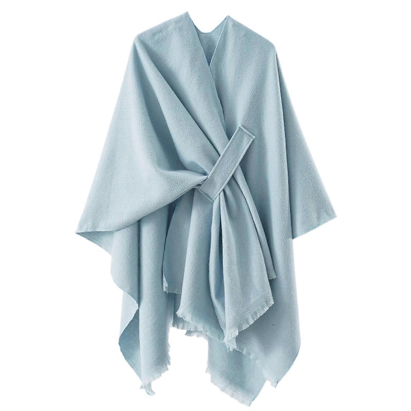 Large Warm Shawl Wrap Open Front Solid Color Winter Accessory Casual Crop Solid Color Thick Oversized Shawl for Ladies  Sky Blue | Fruugo SG