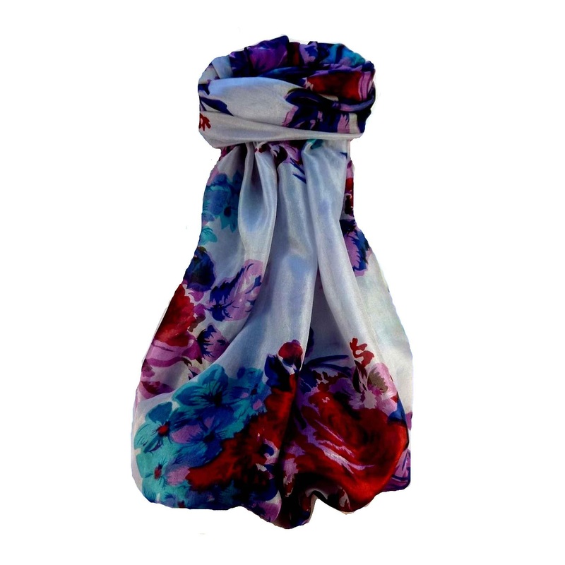 Mulberry Silk Contemporary Long Scarf Taj Multi Coloured by Pashmina & Silk | Fruugo SG