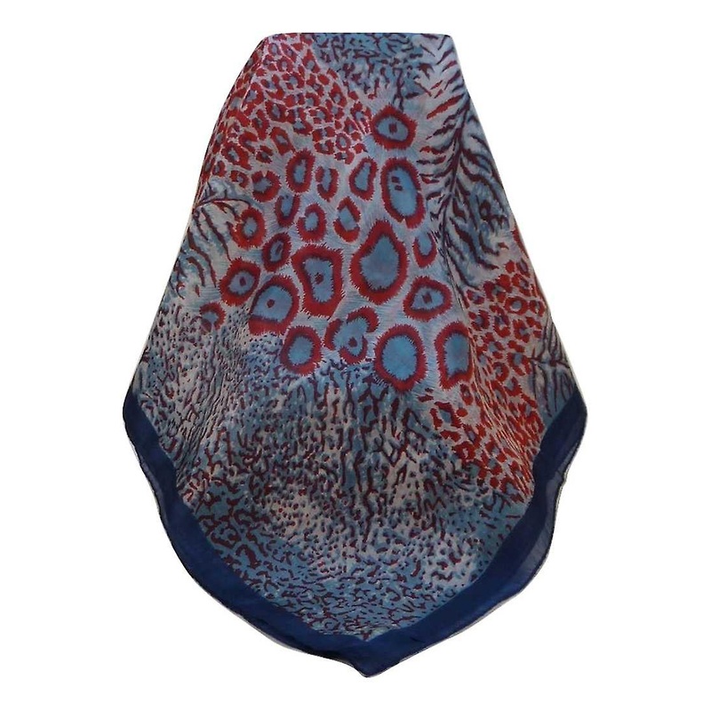 Mulberry Silk Contemporary Square Scarf Chanderi Navy by Pashmina & Silk | Fruugo SG