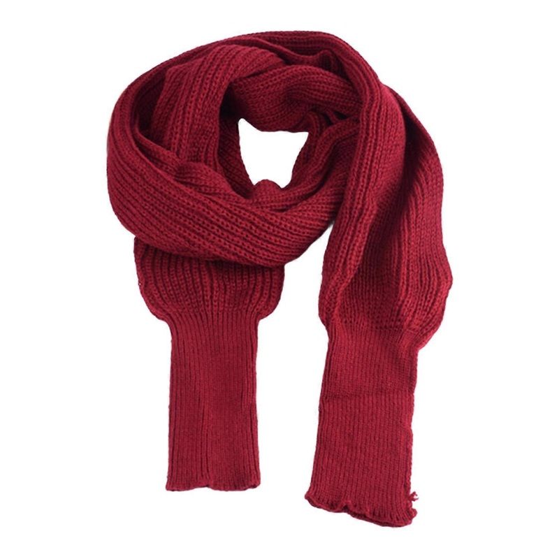 Women Knitted Scarf with Sleeve Fall Winter Warm Shawl Wrap Cardigan Solid Color Thickened Long | Fruugo SG
