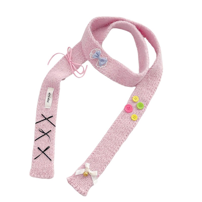 Women Skinny Scarf Thin Colorful Belt Bows Long Tie Scarf Bag Handle Wrap Choker Knitted Scarf for Photo  Pink | Fruugo SG