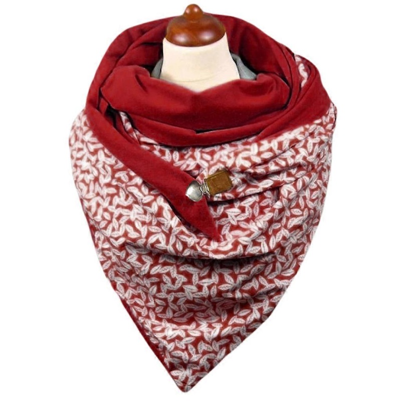 Women Winter Thick Warm Large for Triangle Scarf with Button Clip Vintage Geometric Patterns Neck Warmer Snood Windproof Blanket Poncho Shawl Wrap  | Fruugo SG