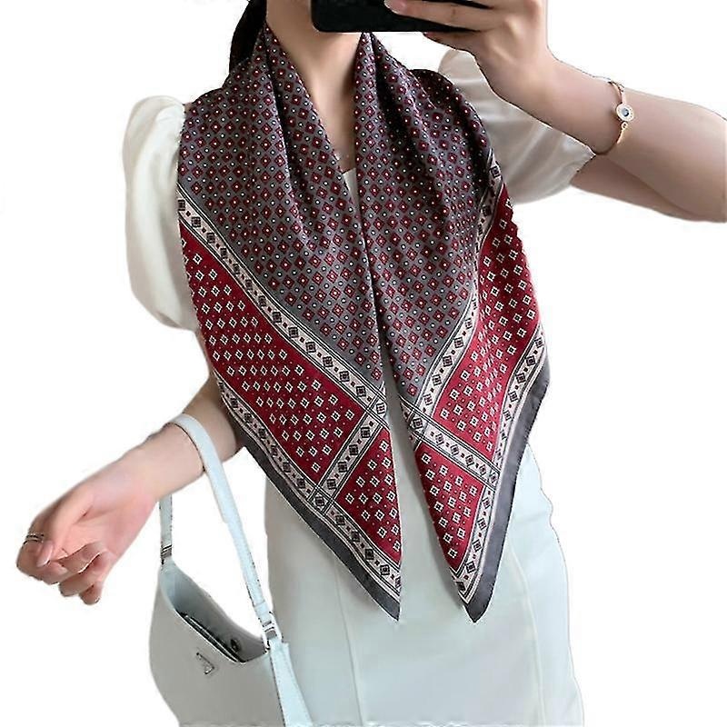 90x90cm Fashion Printed Scarf Women Silk Satin Hijab Scarves Luxury Square Shawl | Fruugo SG