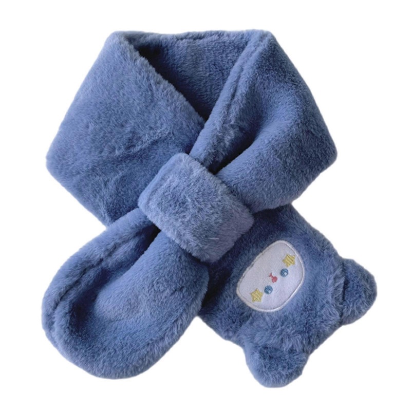Cartoon Plush Gloves/Neck Scarf for 4-8T Children Winter Warm Mittens Stylish Hand Warmer with Adjsutable Neck Rope  Blue scarf | Fruugo SG