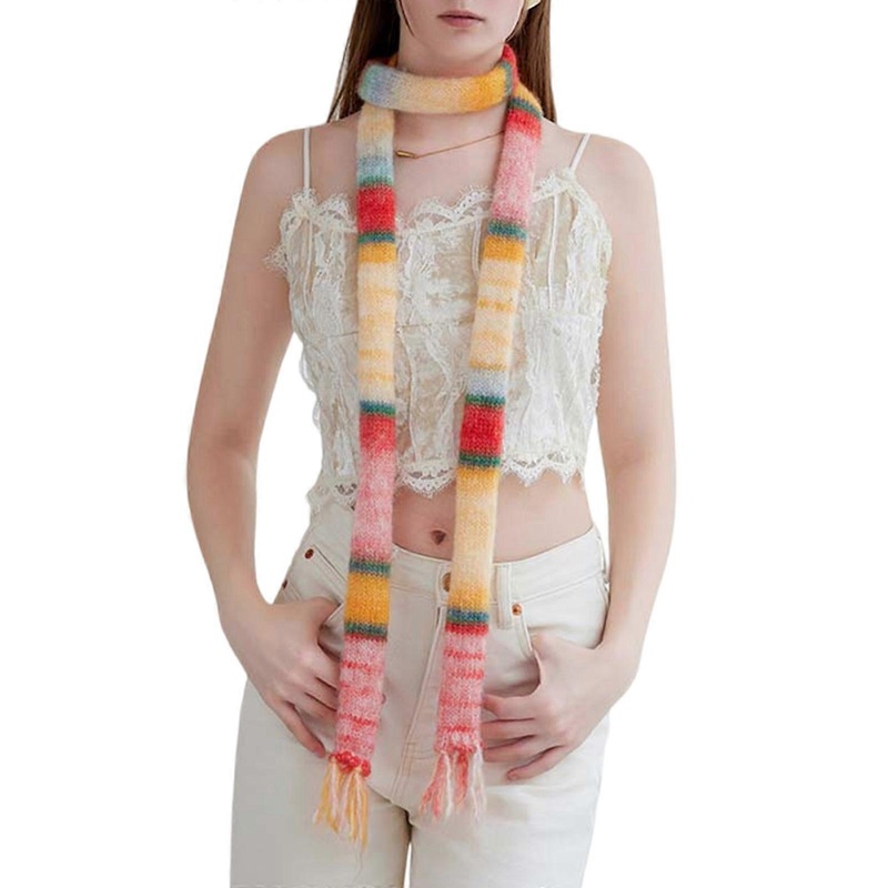 Elegant Multipurpose Scarf Sophisticated Girls Scarf Punk Decorative Scarf Fashion Accessory  rainbow orange | Fruugo SG