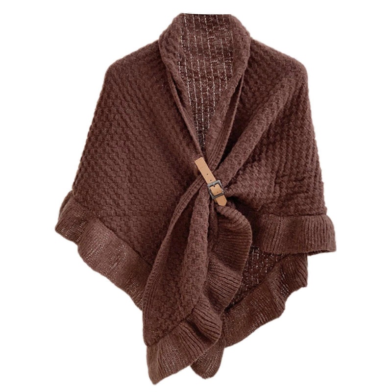 Elegant Open Front Warm Ponchos Shawl Knit Wrap for Women Soft Warm Stylish Oversized Scarf Wrap Knitted  Coffee | Fruugo SG
