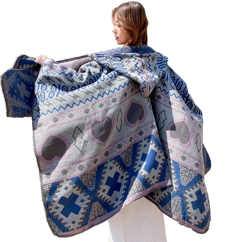 Fashion Teenager Knit Ethnic Shawl Women Winter Outdoor Warm Hooded Scarf Shawl Students Camping Windproof Supplies | Fruugo SG